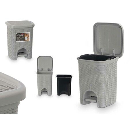 Cestino Stefanplast 30132 Grigio chiaro Plastica 6 L (6 Unità)