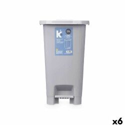 Cestino a pedale ABK-142 1 Grigio Plastica 25 L (6 Unità)