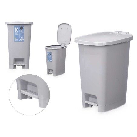 Cestino a pedale ABK-142 1 Grigio Plastica 25 L (6 Unità)