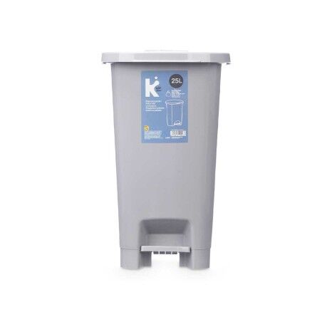 Cestino a pedale ABK-142 1 Grigio Plastica 25 L (6 Unità)