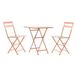 Tavolo con 2 sedie DKD Home Decor MB-177412 Corallo 60 x 60 x 75 cm (3 pcs)