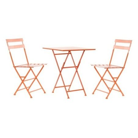 Tavolo con 2 sedie DKD Home Decor MB-177412 Corallo 60 x 60 x 75 cm (3 pcs)