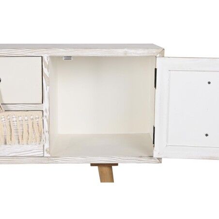 Credenza DKD Home Decor Abete Cotone Bianco (120 x 35 x 80 cm)