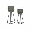 Set di vasi da fiori DKD Home Decor Consumato 32 x 32 x 84 cm Metallo (2 Unità)