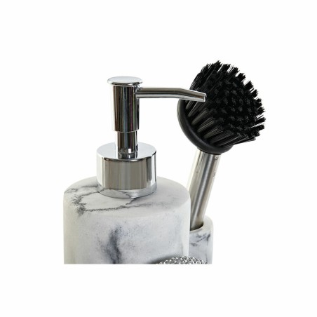 Dispenser di Sapone 2 in 1 per Lavandino DKD Home Decor Resina Acciaio inossidabile 12,6 x 11,4 x 18,6 cm