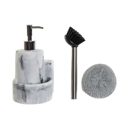 Dispenser di Sapone 2 in 1 per Lavandino DKD Home Decor Resina Acciaio inossidabile 12,6 x 11,4 x 18,6 cm