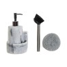 Dispenser di Sapone 2 in 1 per Lavandino DKD Home Decor Resina Acciaio inossidabile 12,6 x 11,4 x 18,6 cm