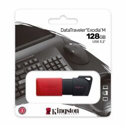 Memoria USB Kingston Exodia M Portachiavi Rosso Nero 128 GB