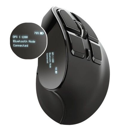 Mouse senza Fili Trust Voxx Ergonomico Verticale Bluetooth Ricaricabile Nero 2400 dpi