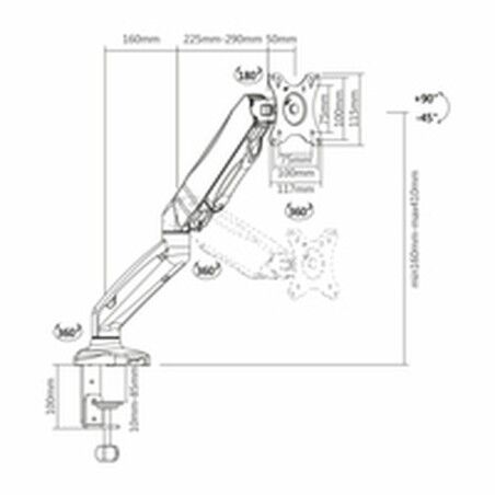 Supporto da Tavolo per Schermo Aisens DT27TSR-043 32"