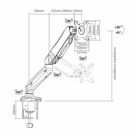 Supporto da Tavolo per Schermo Aisens DT27TSR-043 32"