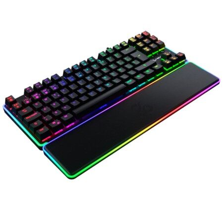 Tastiera Newskill NS-KB-GUNGNYRT-GAT-R Nero Qwerty in Spagnolo QWERTY