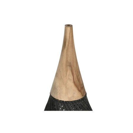 Paralume Home ESPRIT Nero Bambù teak 35 x 35 x 85 cm (2 Unità)