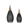 Paralume Home ESPRIT Nero Bambù teak 35 x 35 x 85 cm (2 Unità)