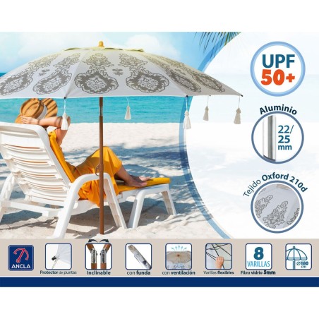 Ombrellone Bianco Ø 180 cm SPF50+ Boho