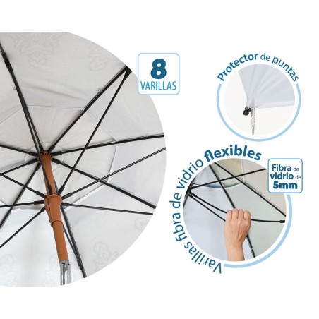 Ombrellone Bianco Ø 180 cm SPF50+ Boho