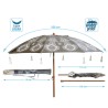 Ombrellone Grigio Ø 180 cm SPF50+ Boho