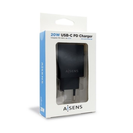 Caricabatterie da Parete Aisens ASCH-1PD20-BK Nero 20 W USB-C
