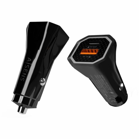 Caricabatterie per Auto Aisens ASCH-CAR2PQC-BK Nero