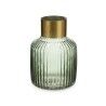 Vaso Righe Verde Dorato Vetro 14,5 x 22 x 14,5 cm (6 Unità)