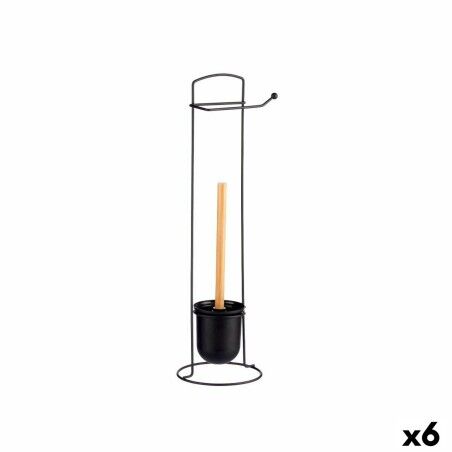 Portarotolo di Carta Igienica Berilo W2930APB - 405 Nero 17 x 57 x 16,5 cm (6 Unità)