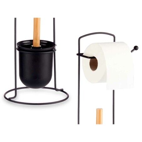 Portarotolo di Carta Igienica Berilo W2930APB - 405 Nero 17 x 57 x 16,5 cm (6 Unità)