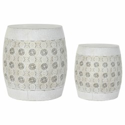 Tavolo aggiuntivo DKD Home Decor Bianco Multicolore Dorato Metallo 40 x 40 x 42 cm
