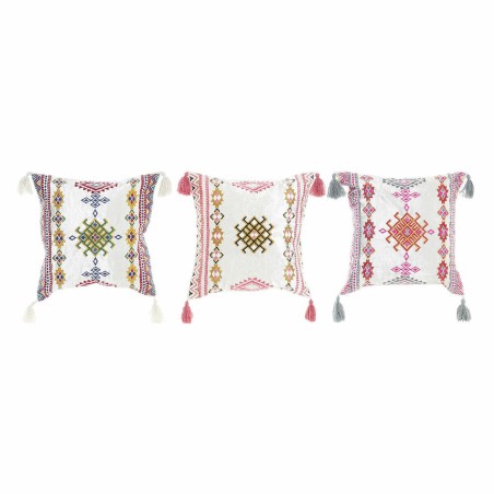 Cuscino DKD Home Decor 8424001817528 Multicolore Arabo 40 x 10 x 40 cm Frange (3 Pezzi)