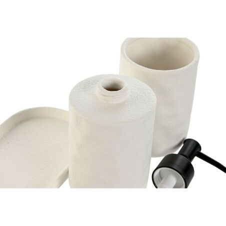 Set da Bagno Home ESPRIT Bianco ABS Dolomite 17,5 x 9,5 x 18 cm 3 Pezzi