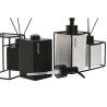 Set da Bagno Home ESPRIT Bianco Nero Metallo Dolomite 14,5 x 8 x 17 cm 2 Pezzi (2 Unità)