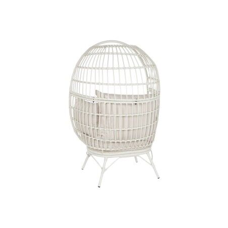 Poltrona da giardino DKD Home Decor Bianco Metallo rattan sintetico 99 x 71 x 147 cm