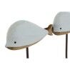 Appendiabiti da parete Home ESPRIT Bianco Blu cielo Metallo Legno di paulownia Balena 45 x 10 x 17,5 cm (2 Unità)