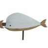 Appendiabiti da parete Home ESPRIT Bianco Blu cielo Metallo Legno di paulownia Balena 45 x 10 x 17,5 cm (2 Unità)