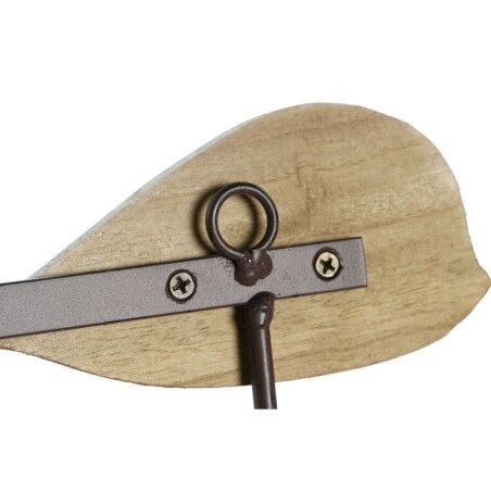 Appendiabiti da parete Home ESPRIT Bianco Blu cielo Metallo Legno di paulownia Balena 45 x 10 x 17,5 cm (2 Unità)