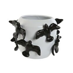 Vaso Home ESPRIT Bianco Nero Gres Moderno 29 X 29 X 21,5 cm
