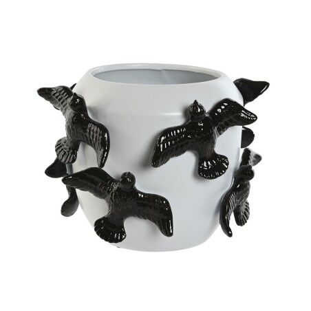 Vaso Home ESPRIT Bianco Nero Gres Moderno 29 X 29 X 21,5 cm