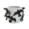 Vaso Home ESPRIT Bianco Nero Gres Moderno 29 X 29 X 21,5 cm