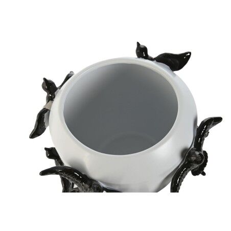 Vaso Home ESPRIT Bianco Nero Gres Moderno 29 X 29 X 21,5 cm