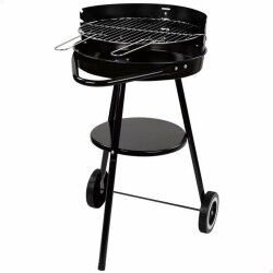 Barbecue a Carboni con Ruote Aktive Textilene 42 x 76,5 cm Nero