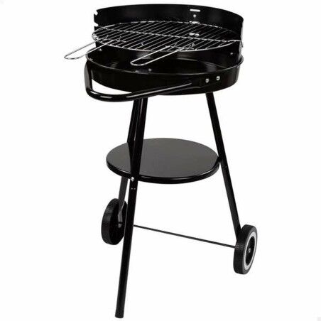 Barbecue a Carboni con Ruote Aktive Textilene 42 x 76,5 cm Nero