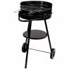 Barbecue a Carboni con Ruote Aktive Textilene 42 x 76,5 cm Nero