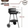 Barbecue a Carboni con Ruote Aktive Textilene 42 x 76,5 cm Nero