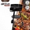 Barbecue a Carboni con Ruote Aktive Textilene 42 x 76,5 cm Nero