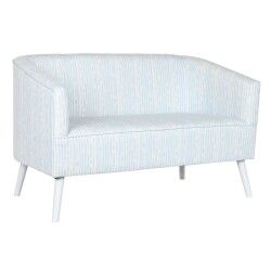 Divano DKD Home Decor Azzurro Bianco Blu cielo Metallo Righe Mediterraneo 130 x 68 x 78 cm
