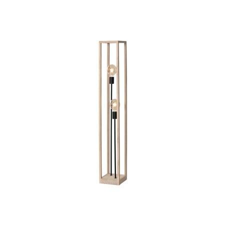 Lampada da Terra Home ESPRIT Marrone Nero Naturale Legno Ferro Pino 220 V 19 x 19 x 123 cm