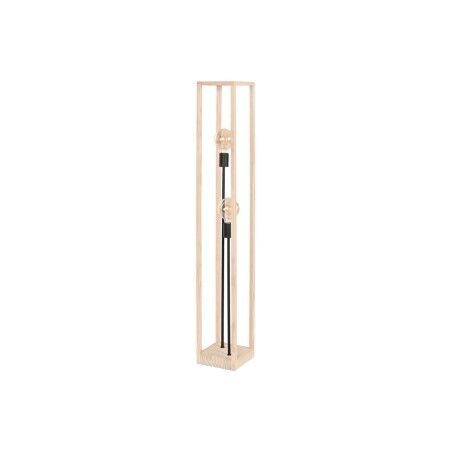Lampada da Terra Home ESPRIT Marrone Nero Naturale Legno Ferro Pino 220 V 19 x 19 x 123 cm