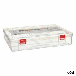 Scatola Multiuso Pincello HB526 Rosso Trasparente Plastica 29,5 x 6 x 20,5 cm (24 Unità)