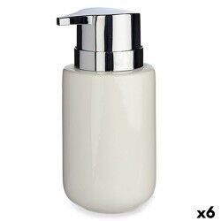 Dispenser di Sapone Berilo J1017-A-BLANCO Bianco Argentato Metallo Ceramica 300 ml 7 x 14,5 x 8,5 cm (6 Unità)