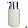 Dispenser di Sapone Berilo J1017-A-BLANCO Bianco Argentato Metallo Ceramica 300 ml 7 x 14,5 x 8,5 cm (6 Unità)
