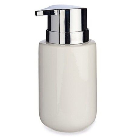 Dispenser di Sapone Berilo J1017-A-BLANCO Bianco Argentato Metallo Ceramica 300 ml 7 x 14,5 x 8,5 cm (6 Unità)